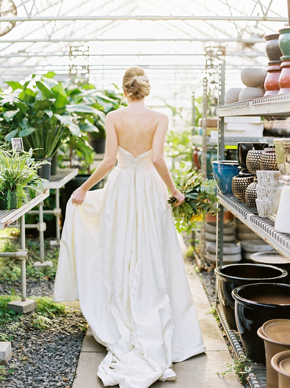 here comes the bride in a Kelly Faetanini gown