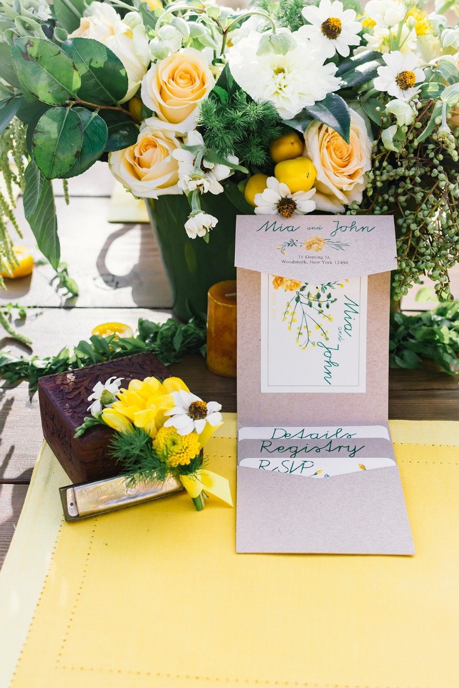 wedding invitation and wedding favor idea