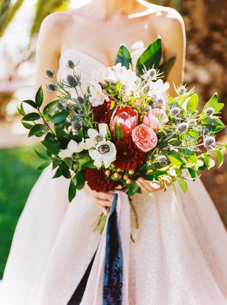 Tropical garden wedding bouquet