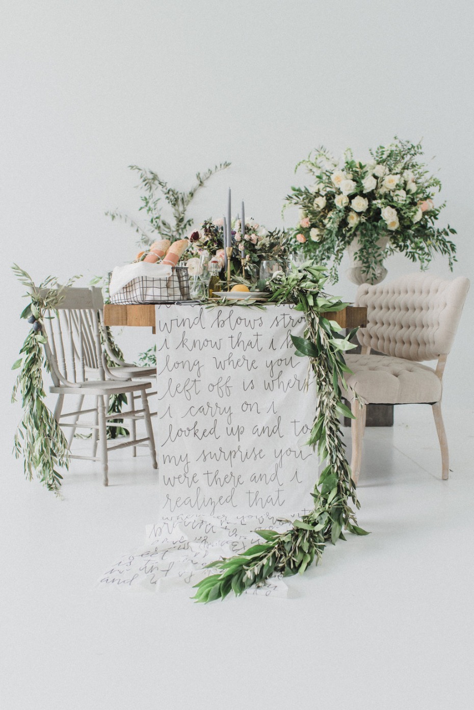 Calligraphy table runner