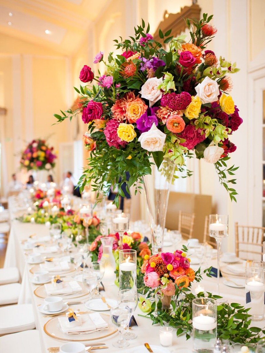 How To Have A Classic Ballroom Wedding In Navy And Pink