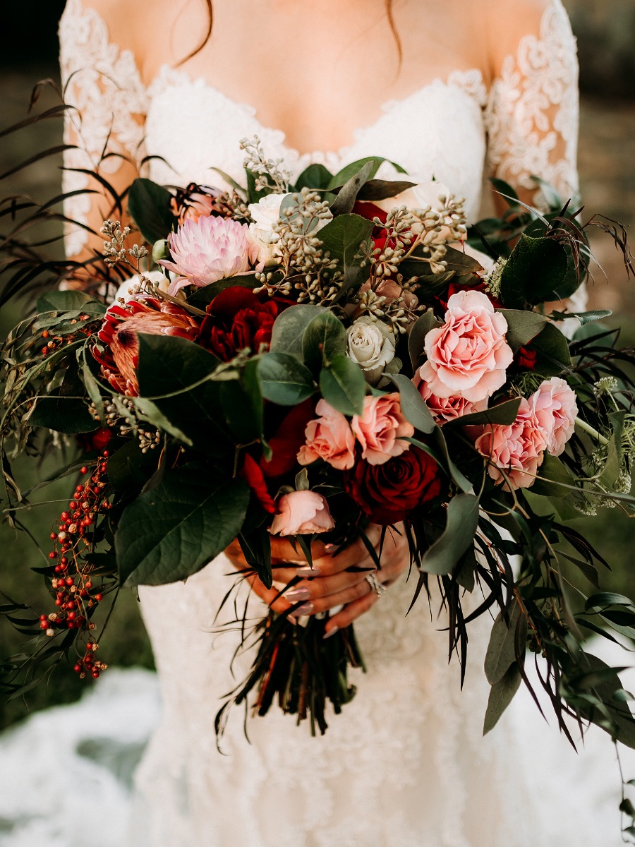 Dream Texas Wedding in Burgundy and Gold with Budget Breakdown