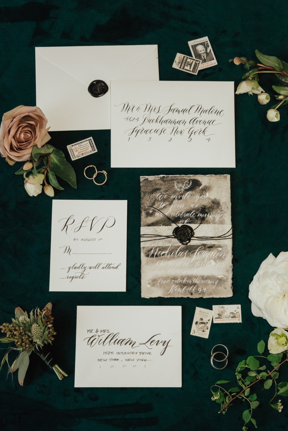 vintage inspired wedding invitation suite