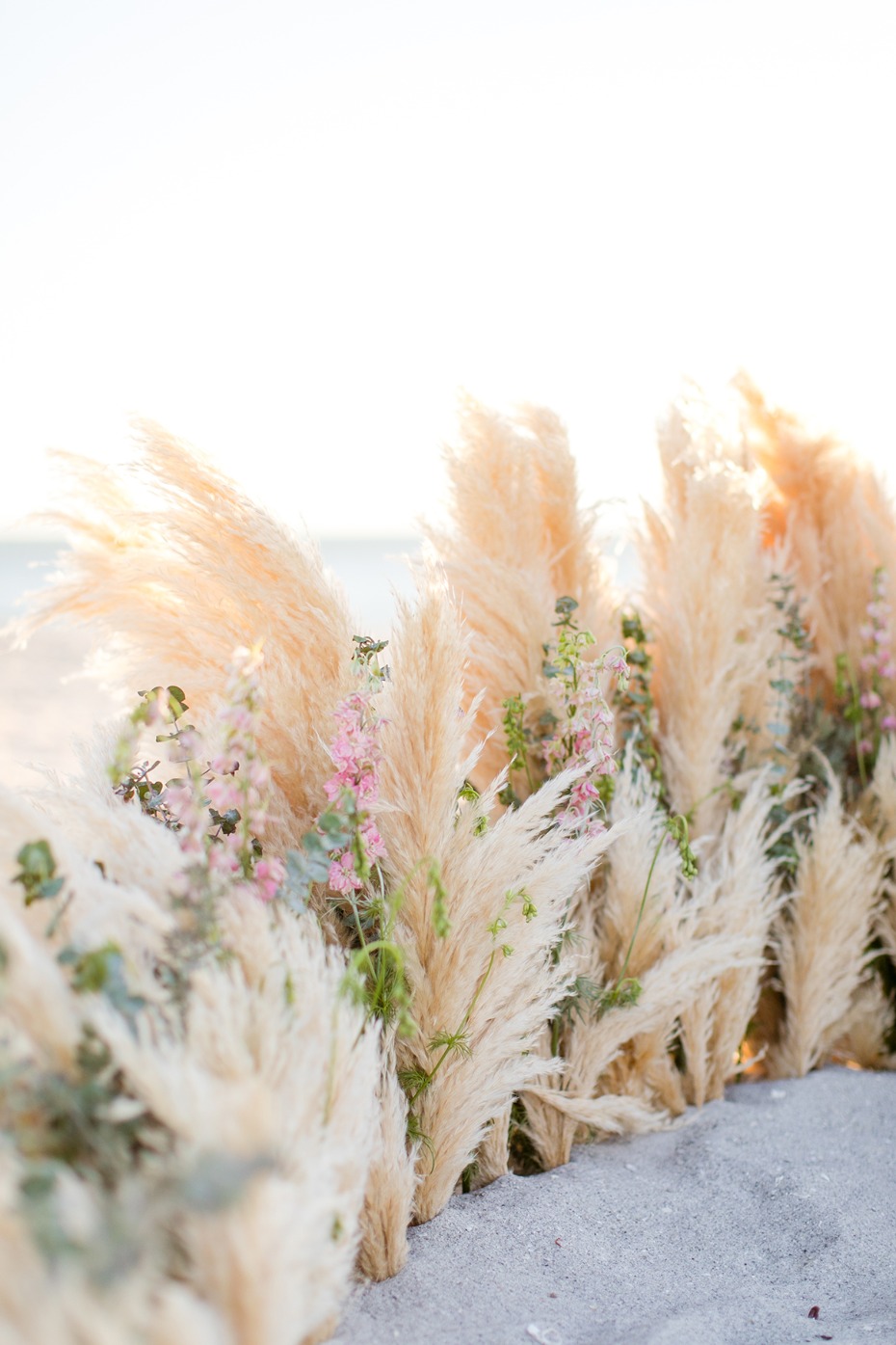 pampas grass wedding decor for the beach