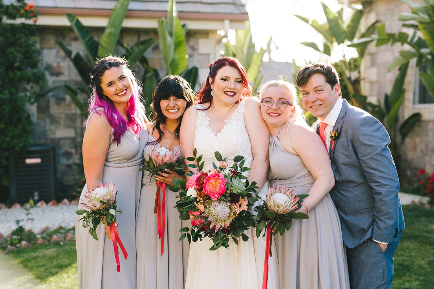 Light silver bridesmaid dresses