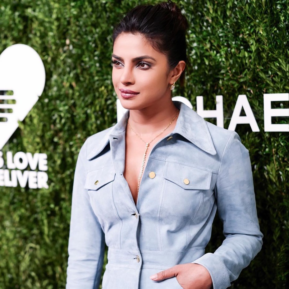 priyanka-chopra-blue-suede-shirt-dress