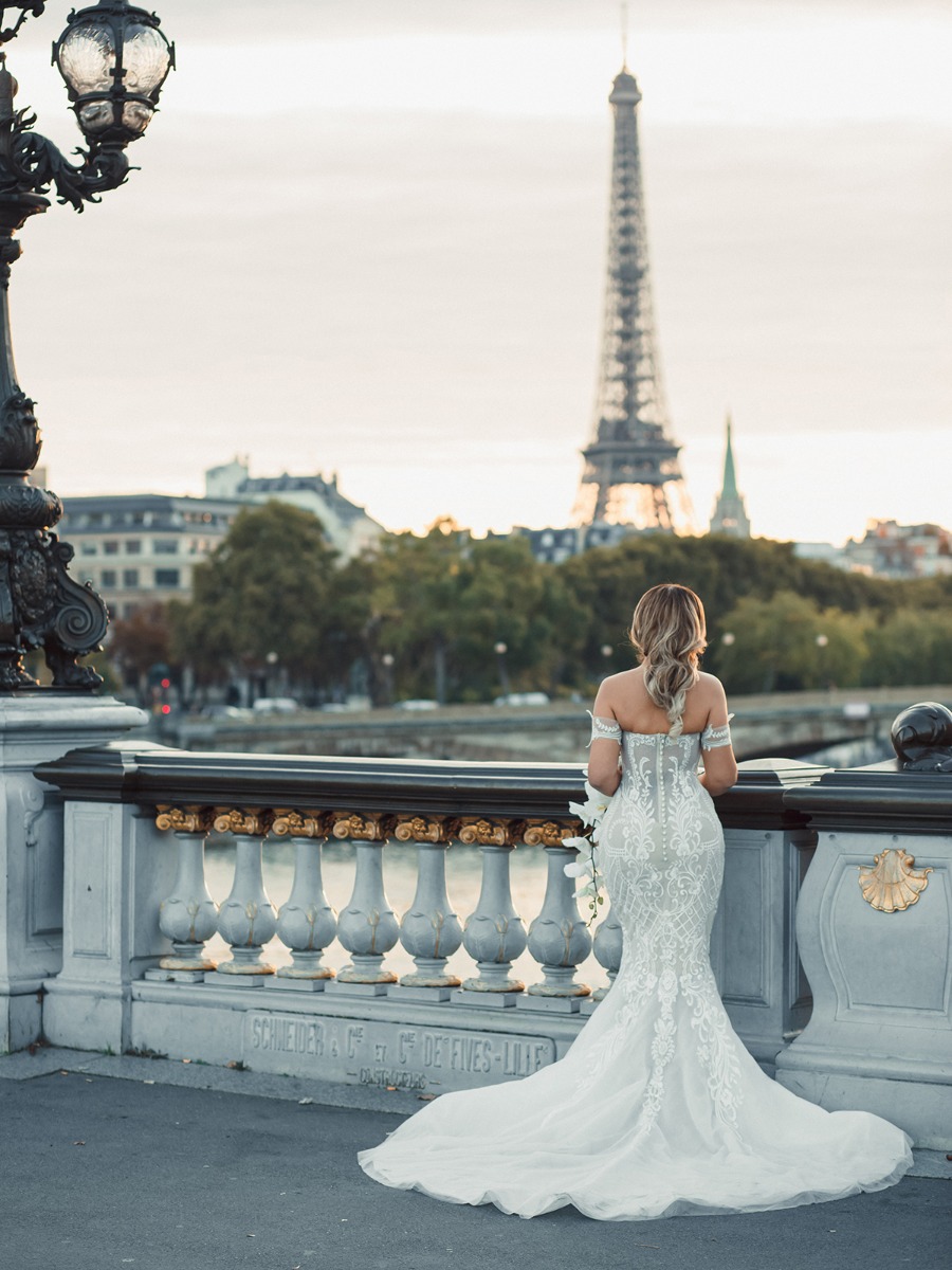 A Dream White Wedding in Paris Come True