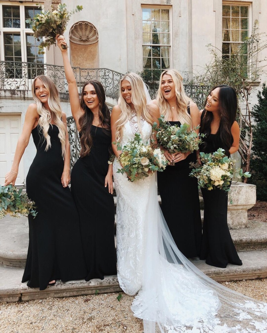 9 Times Bridesmaids Brought It Wearing Black Dresses