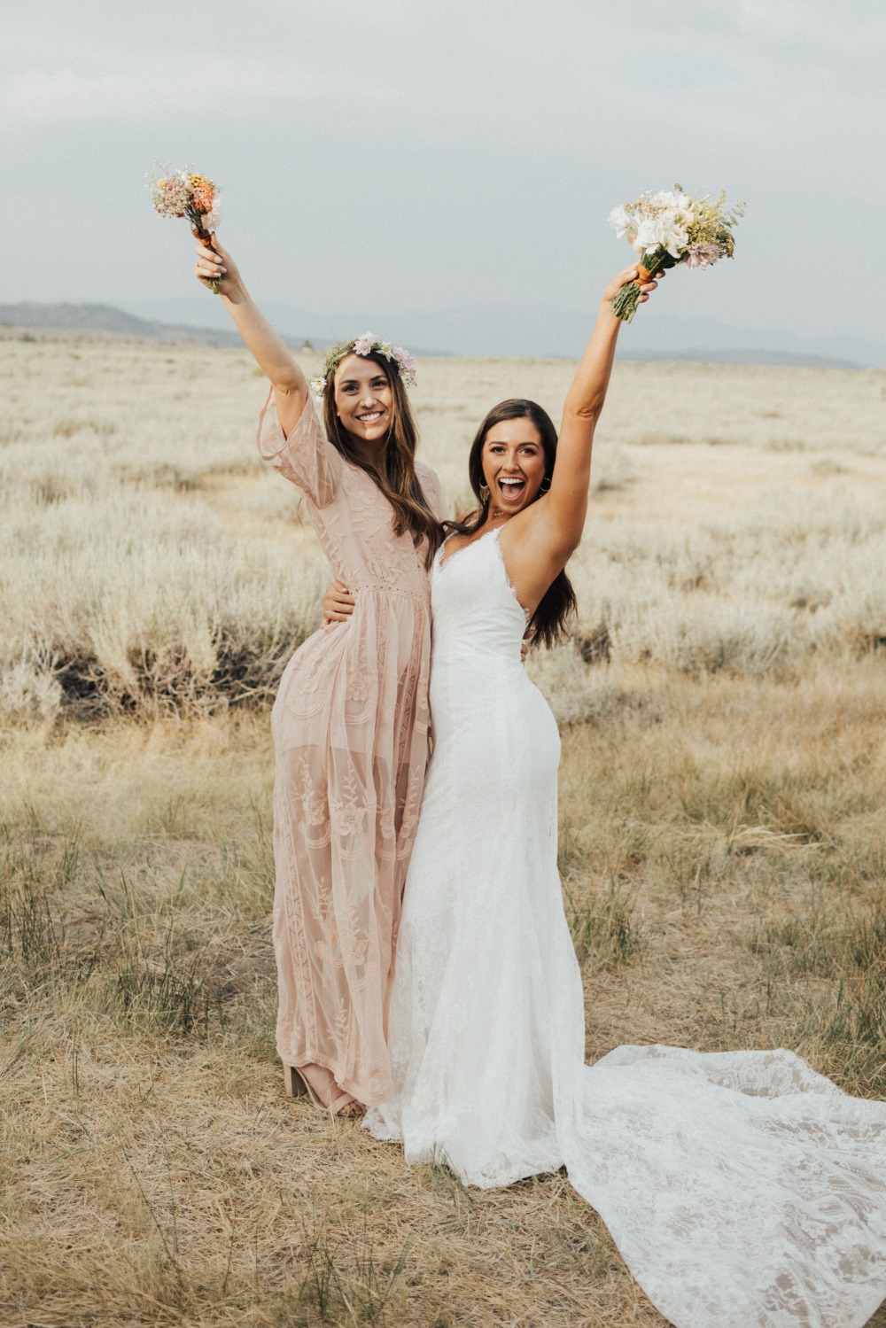 Bride and bridesmaid photo