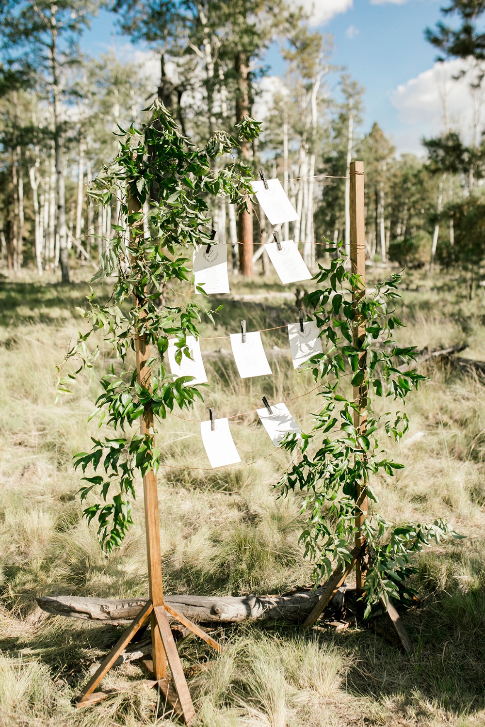 Simple seating chart for wedding