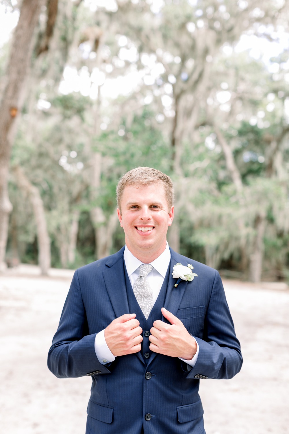 Groom in navy blue