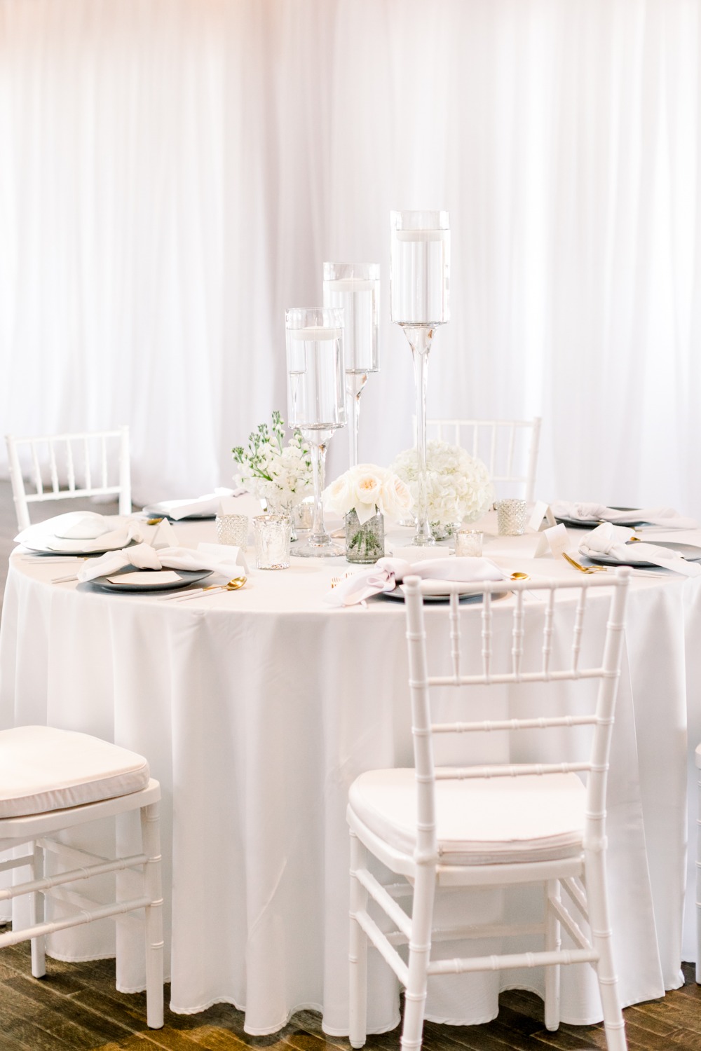 White reception decor