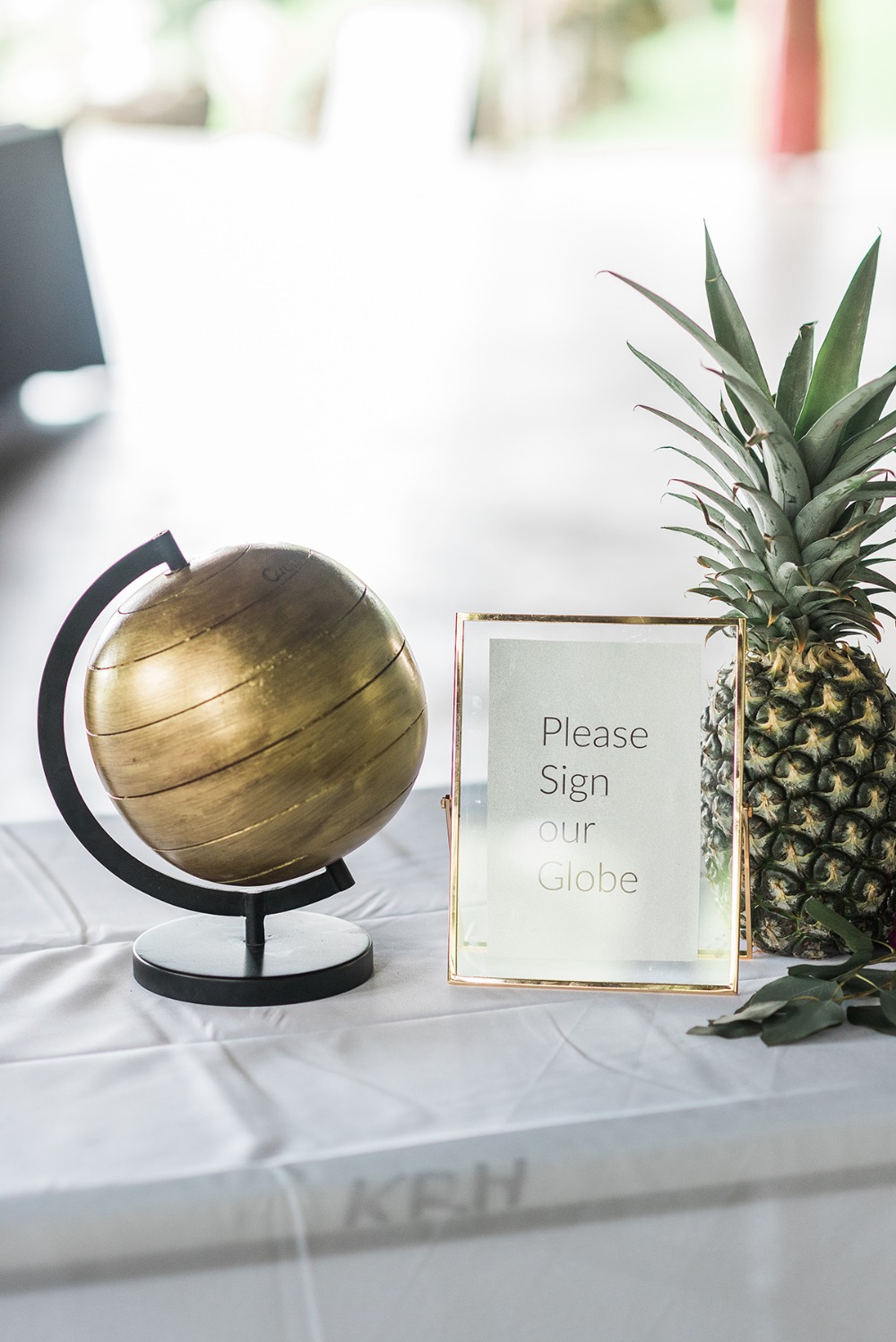 wedding globe guest book