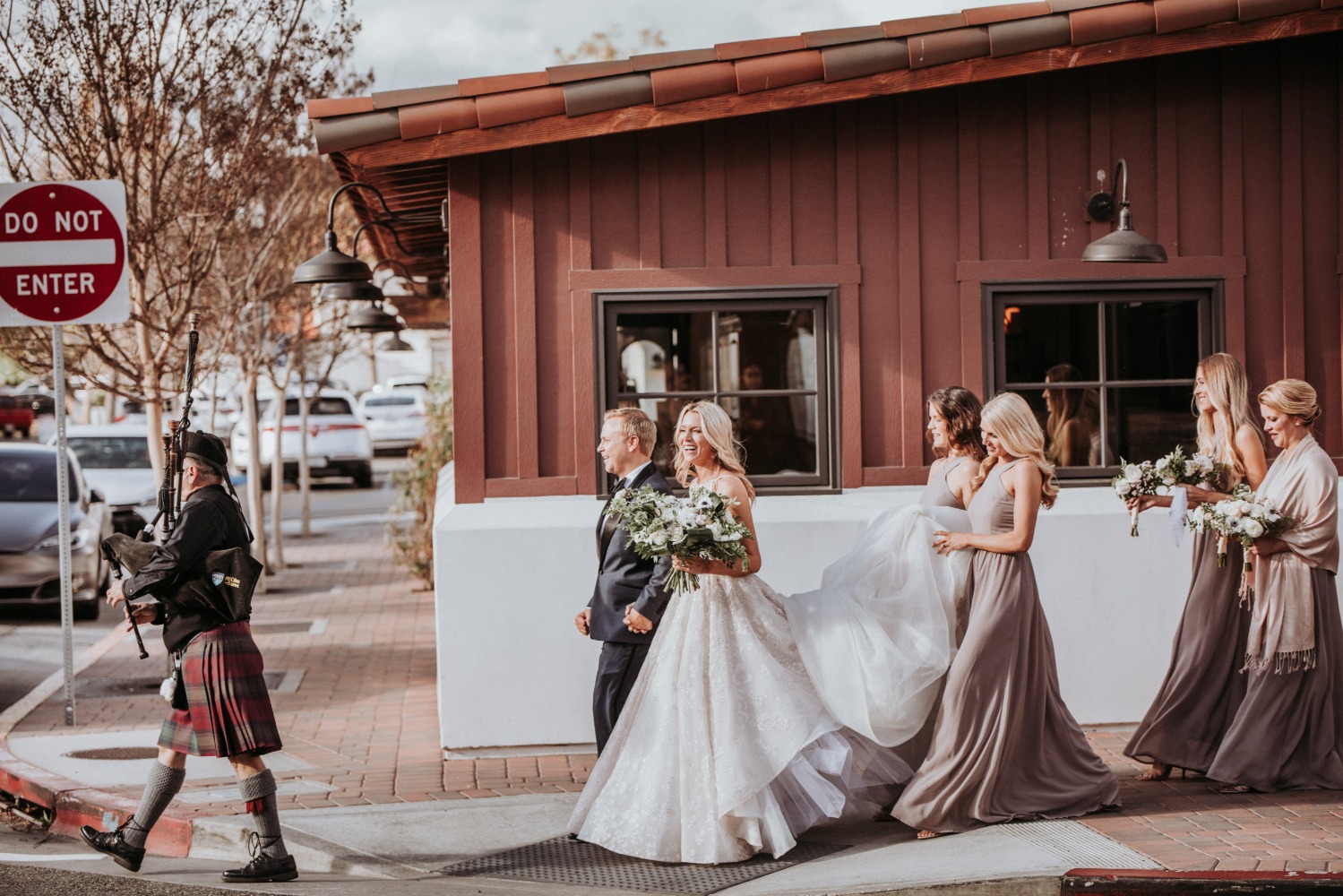 wedding procession to the reception venue