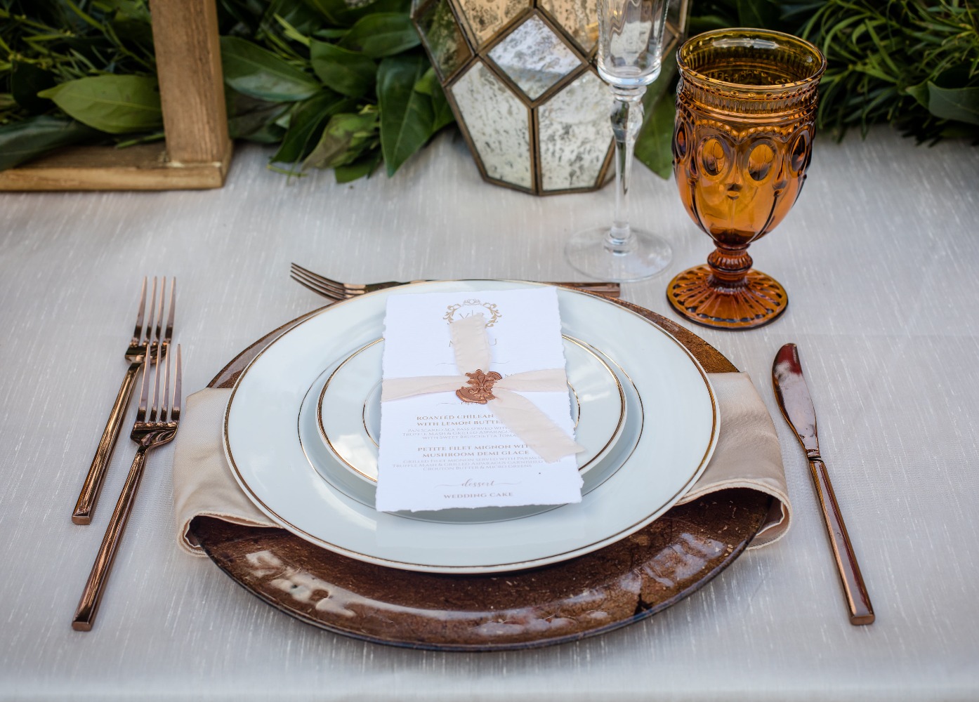 Formal wedding place setting idea