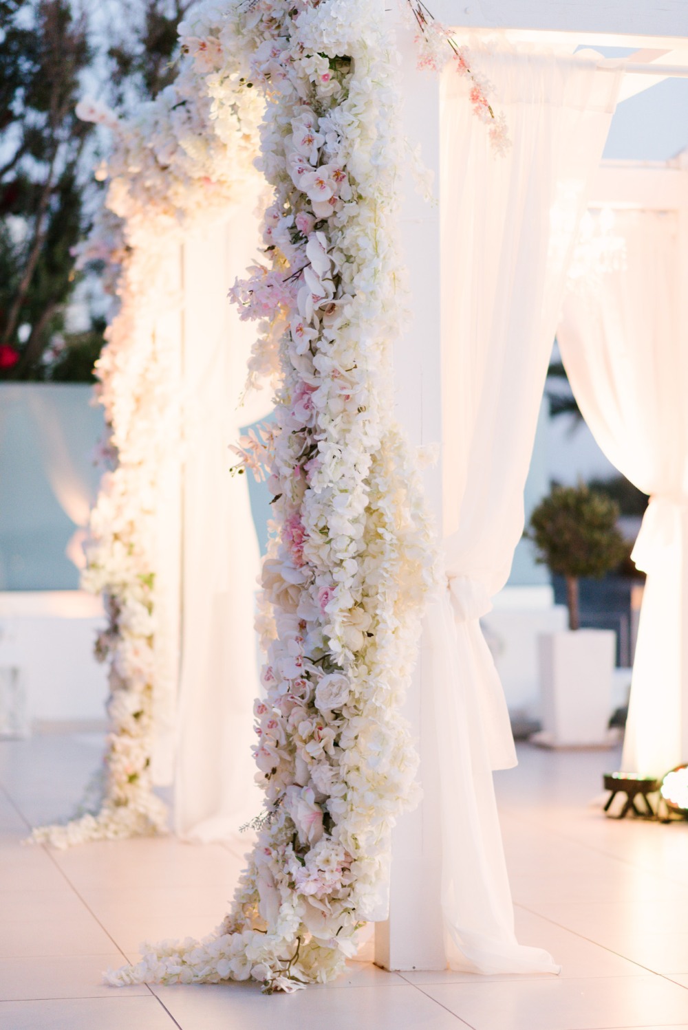 lit up wedding arch