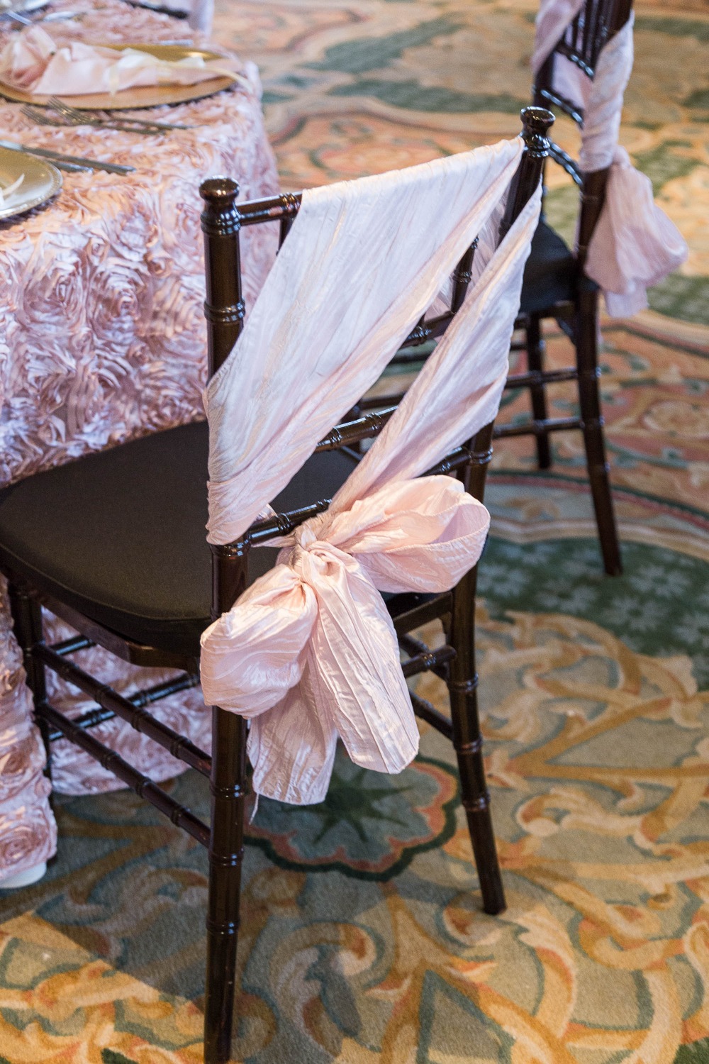 unique chair ribbon decor