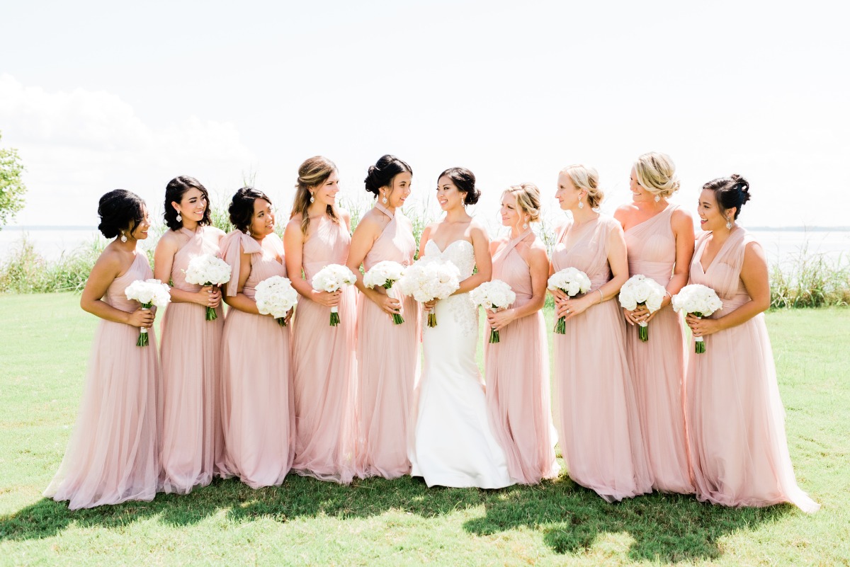 Bridesmaids in blush