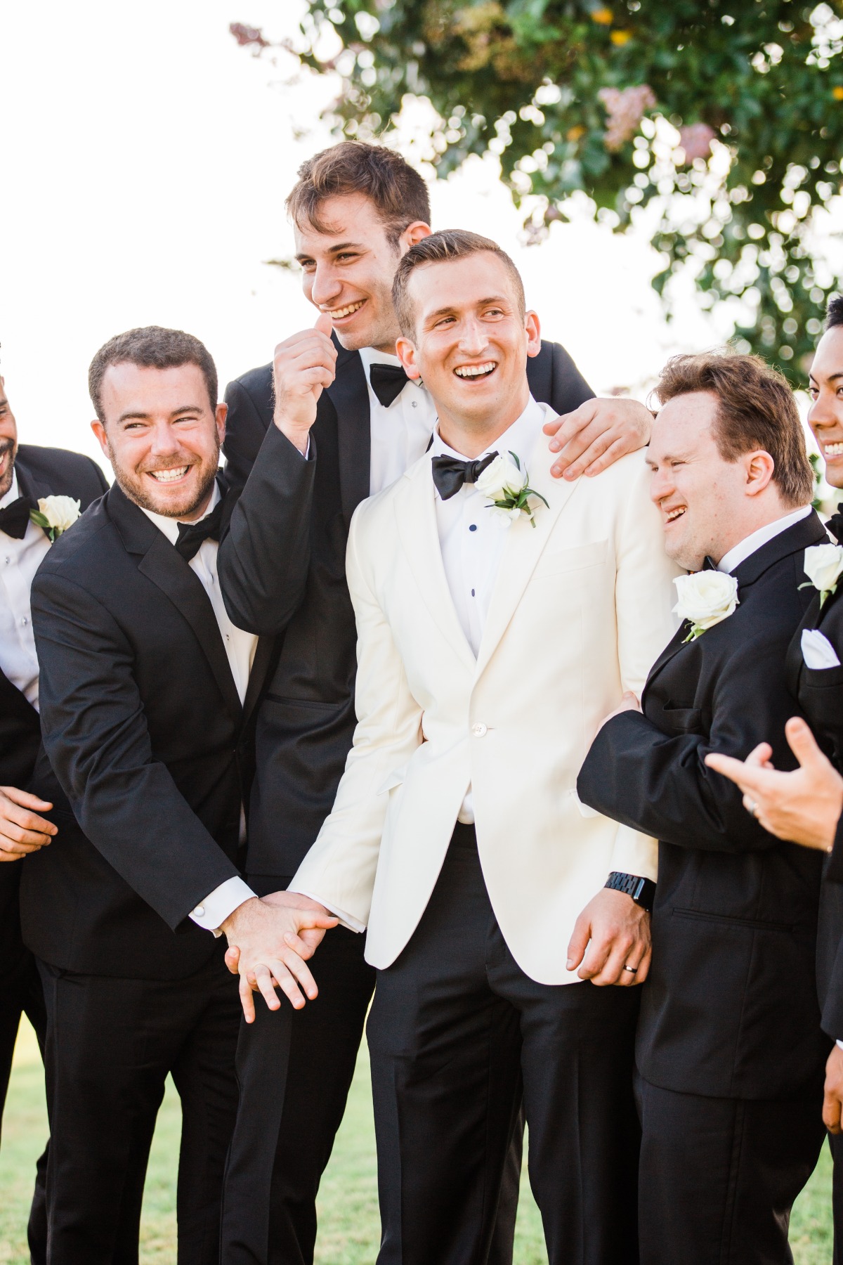 Groom in white