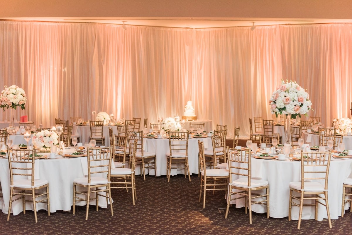 Blush and white formal reception