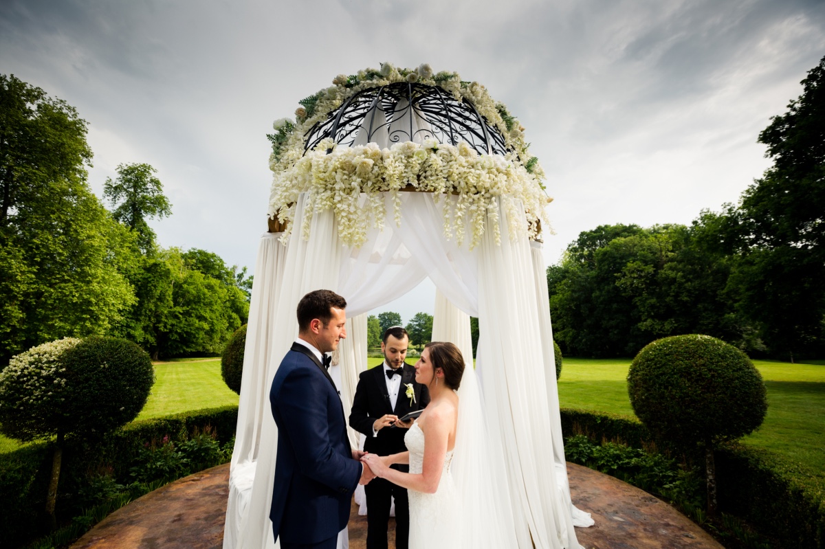 outdoor garden wedding ceremony