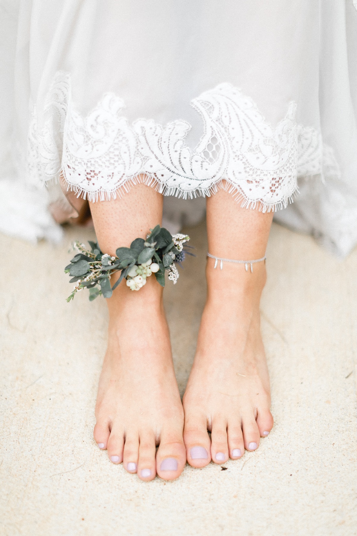 boho floral anklet