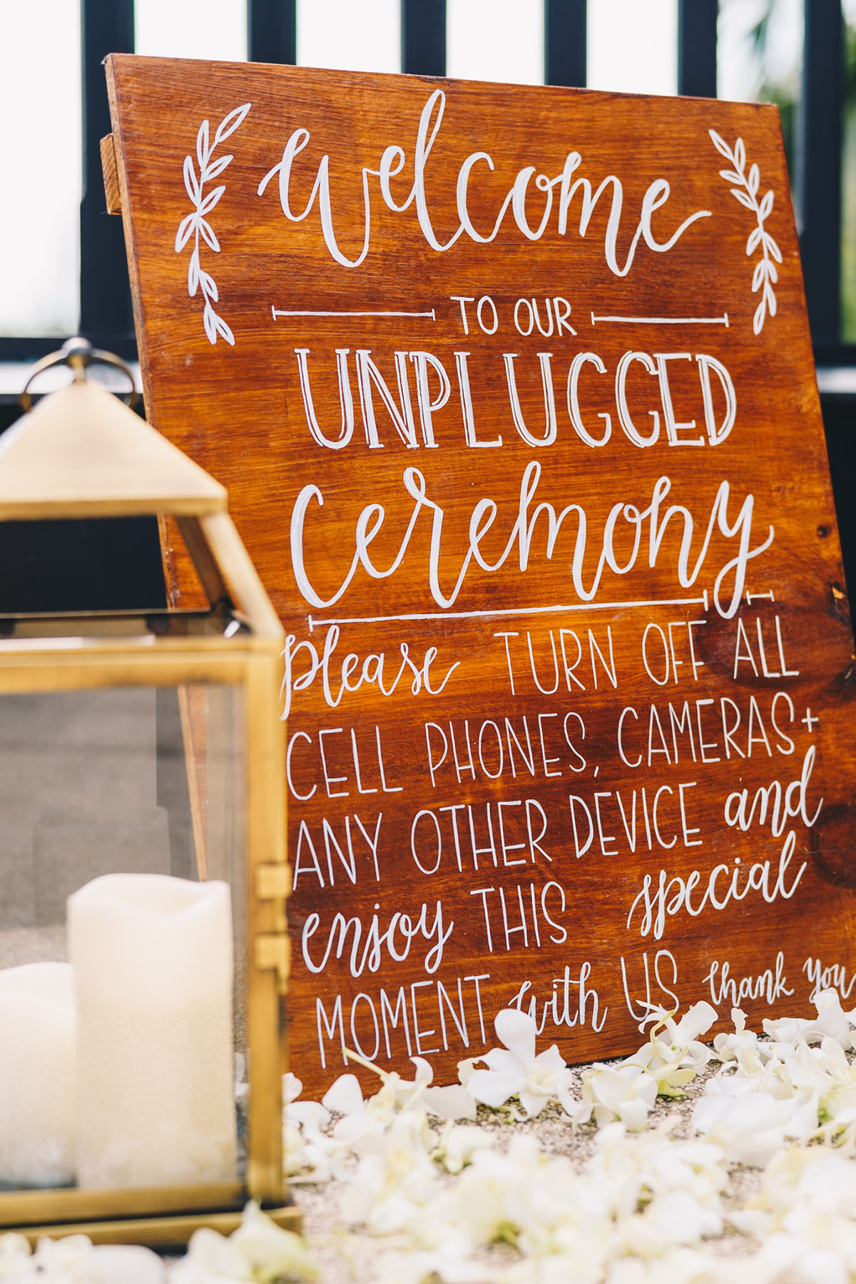 Unplugged wedding sign