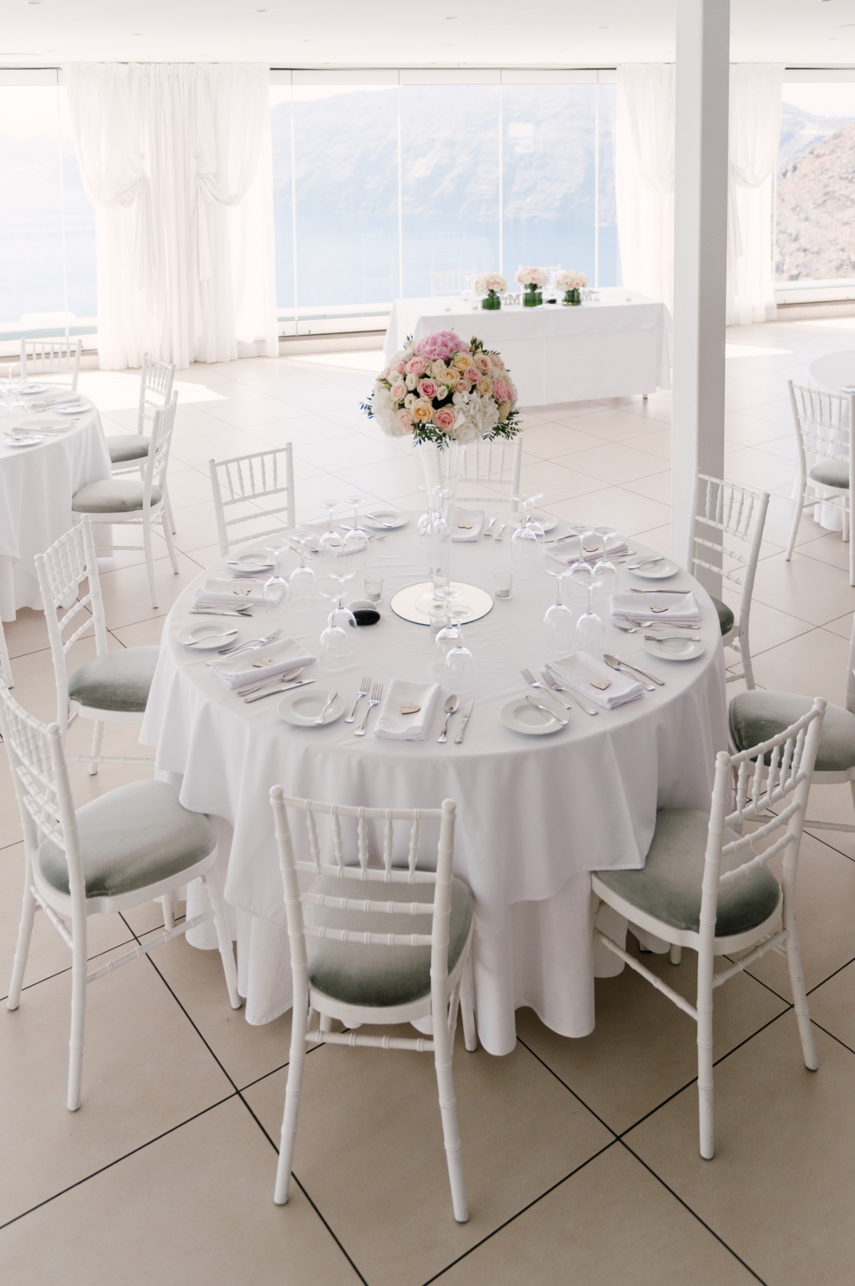 White wedding reception