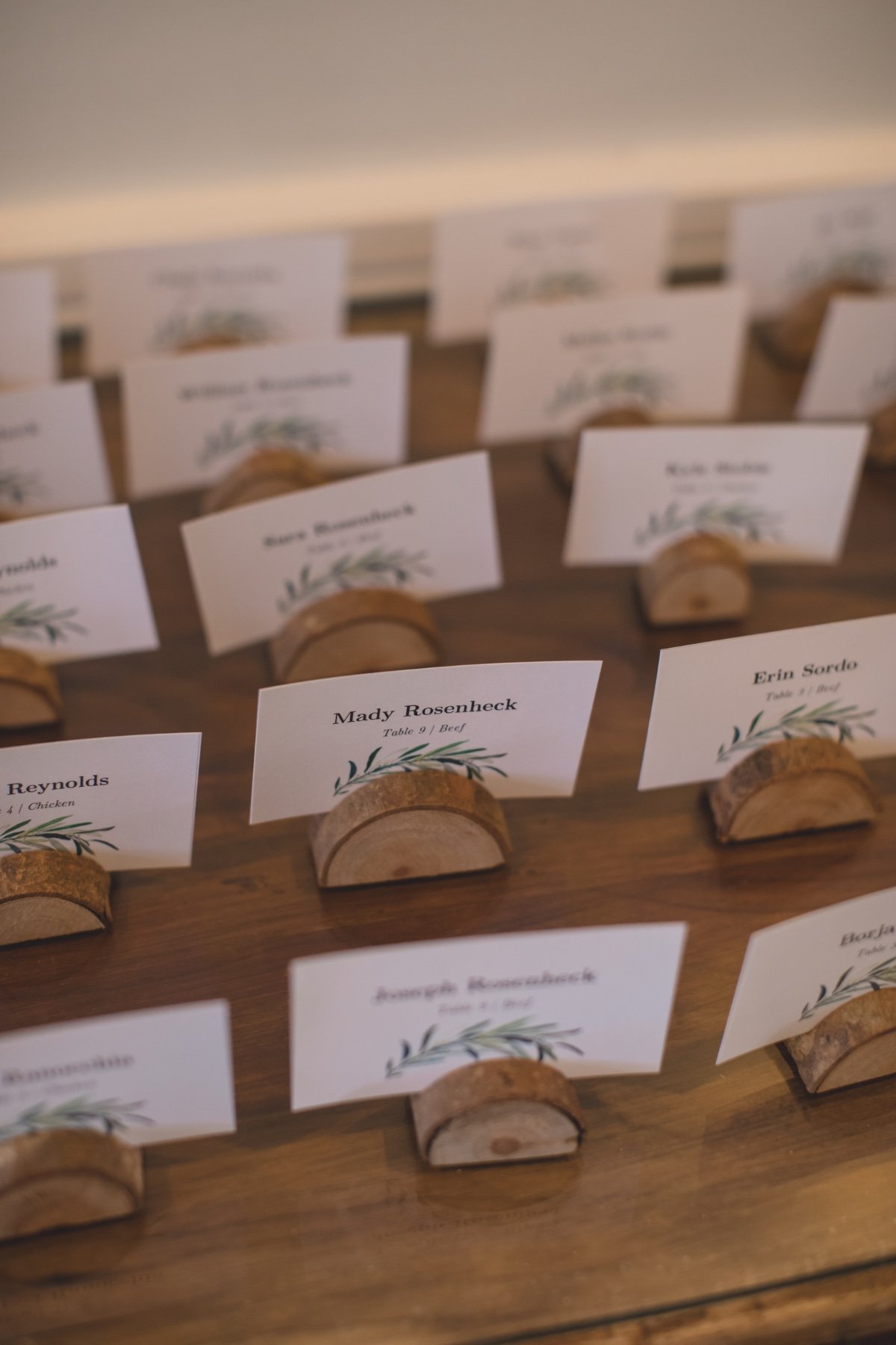 Wood stand escort card display