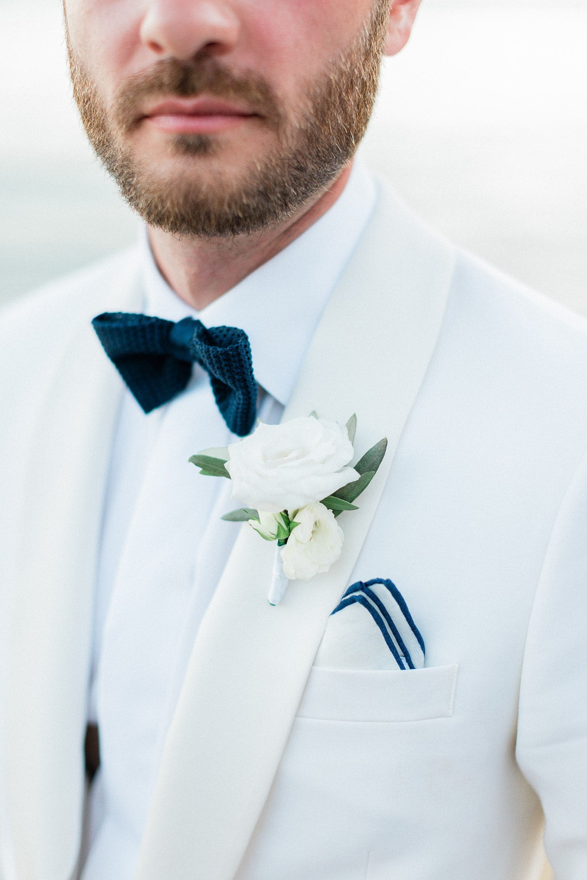 White flower boutonniere