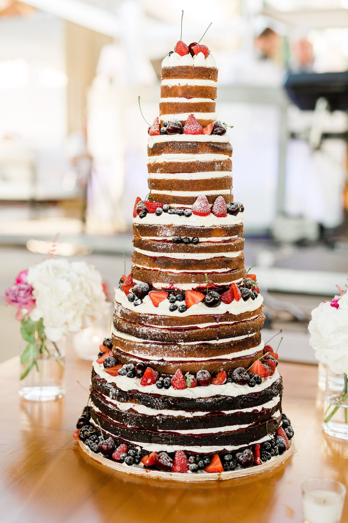 Five tier wedding cake