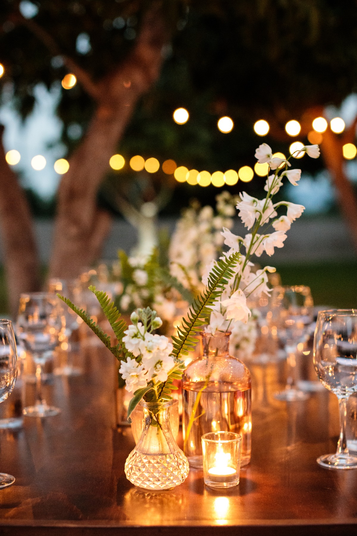 Candle lit centerpiece