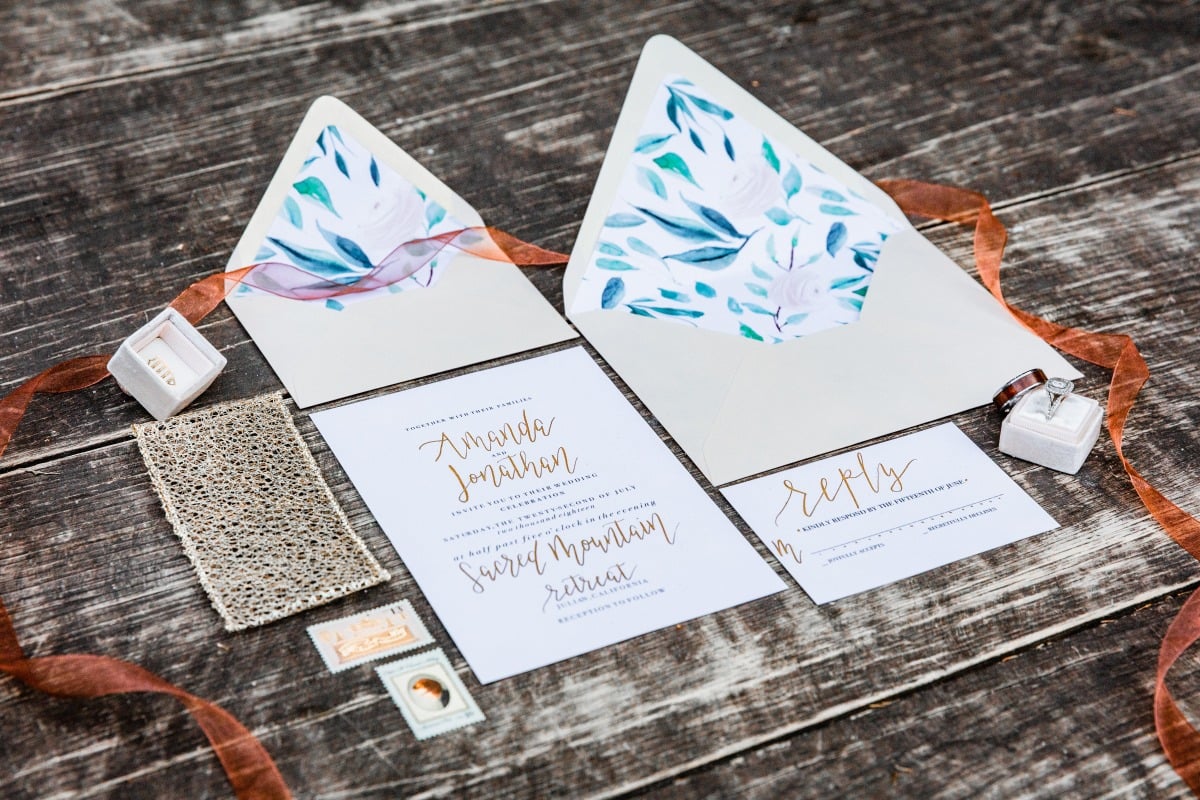 calligraphy wedding invitation suite