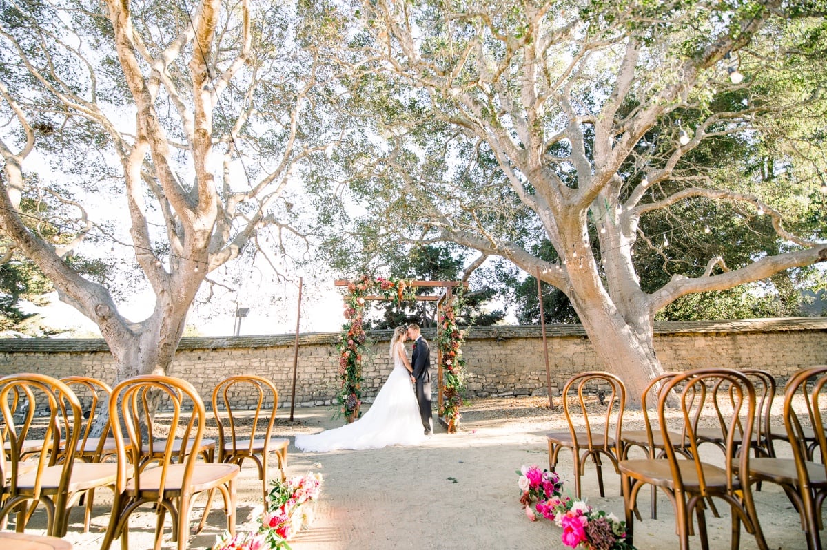 Rustic chic outdoor ceremony