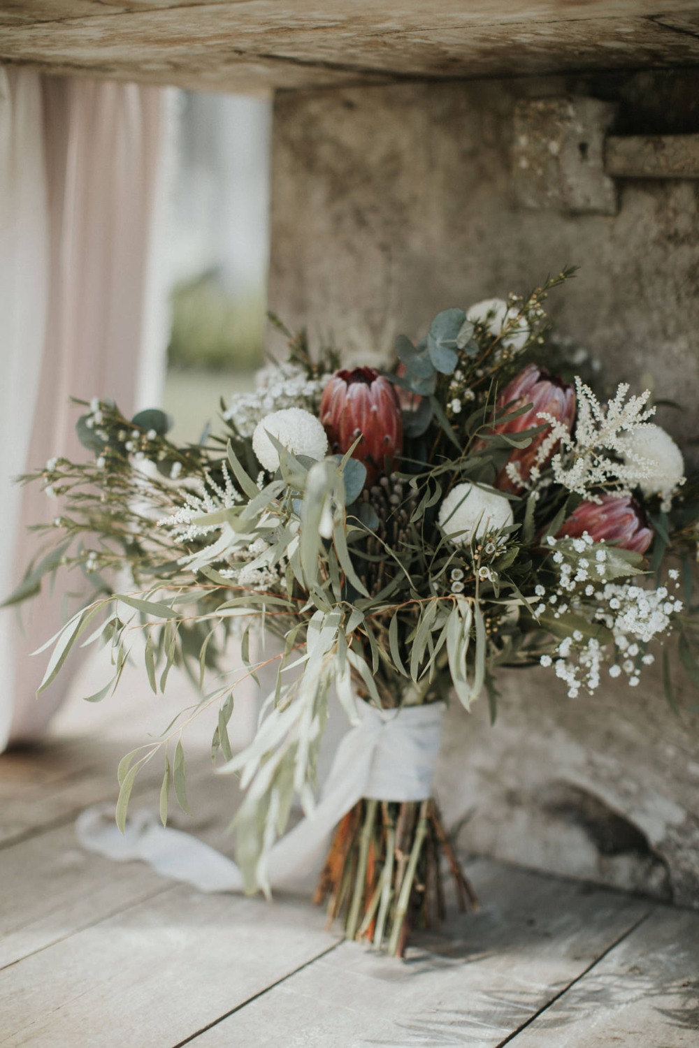 tropical pink and white bouquet