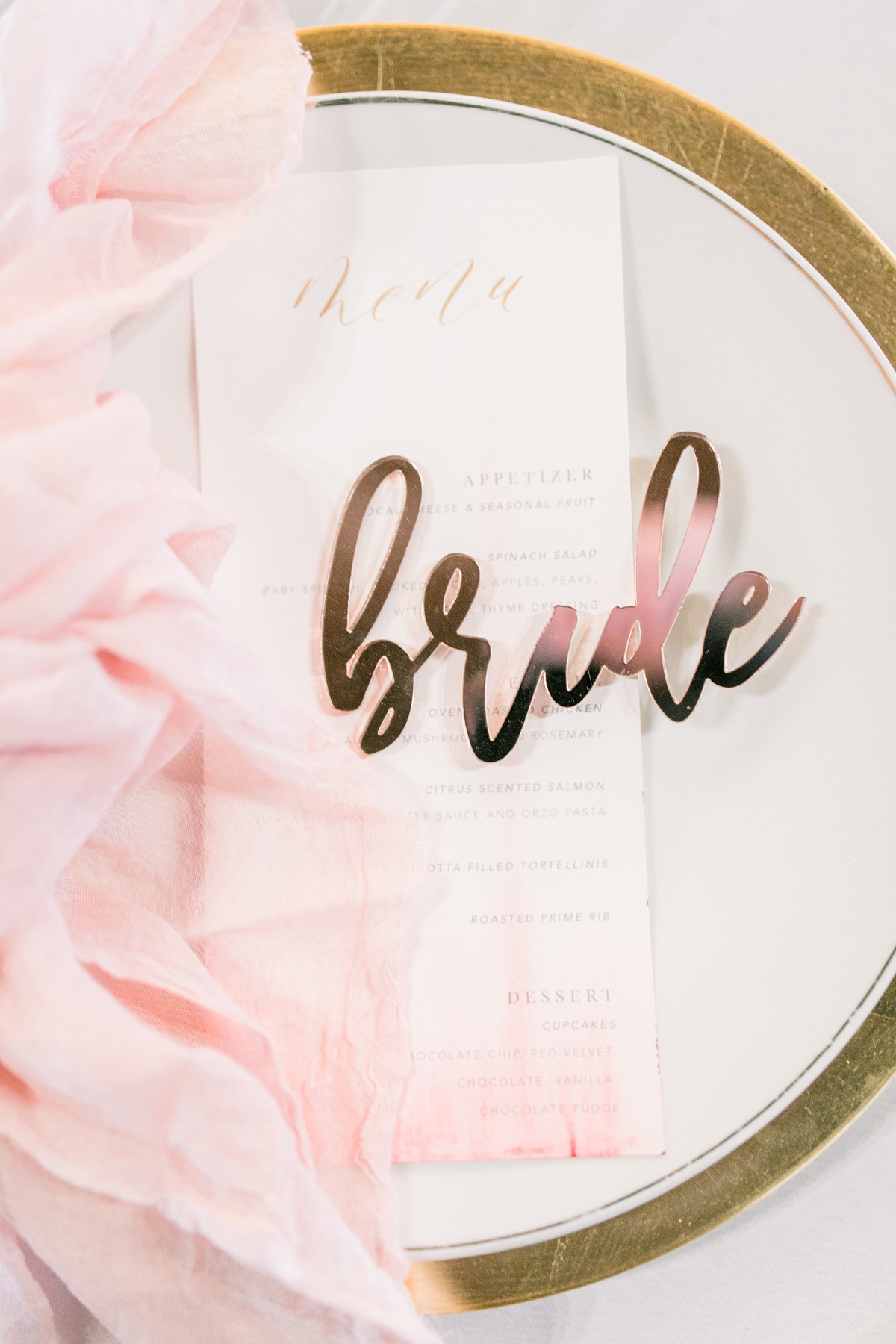 Bride place setting idea