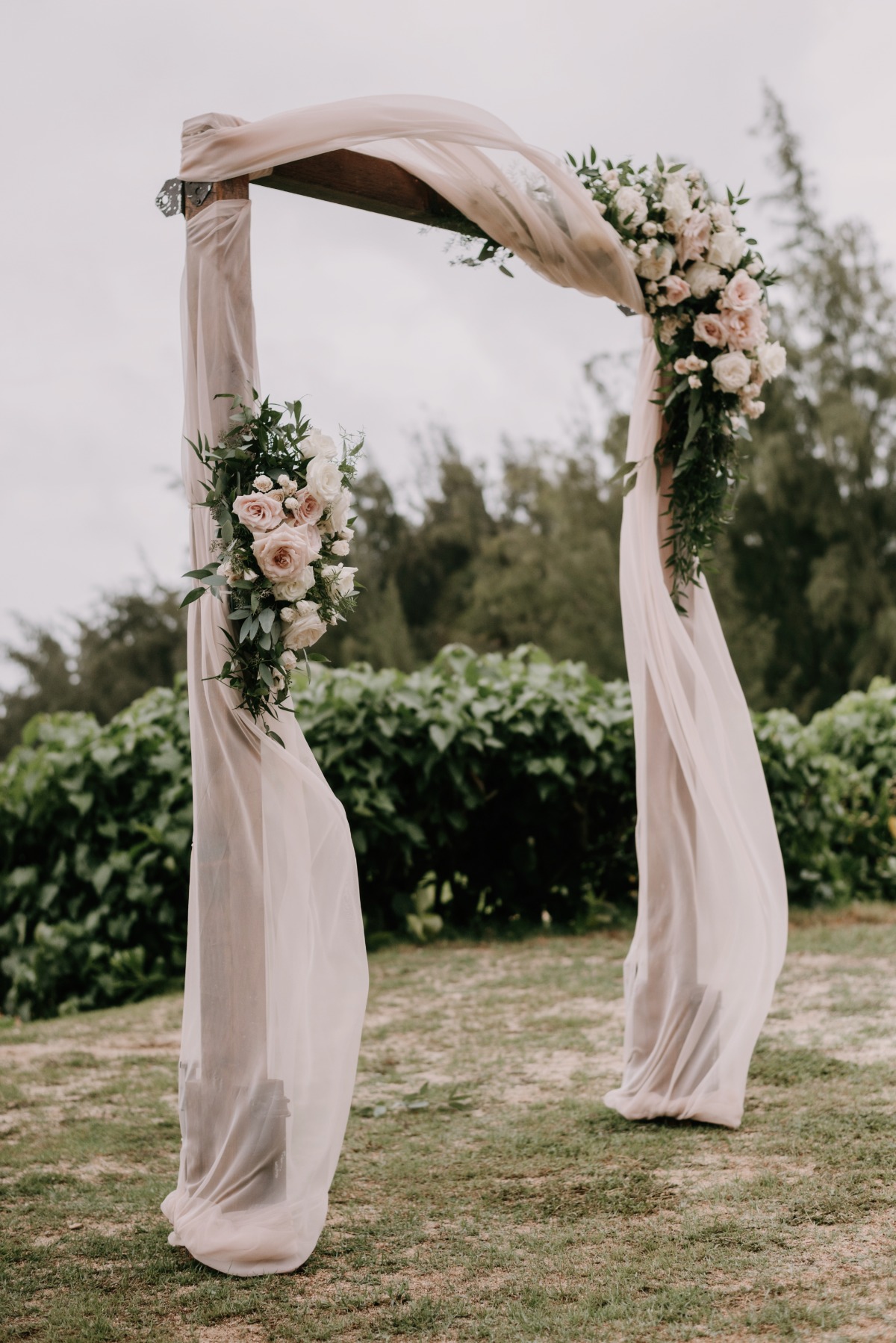 Ceremony arbor in blush