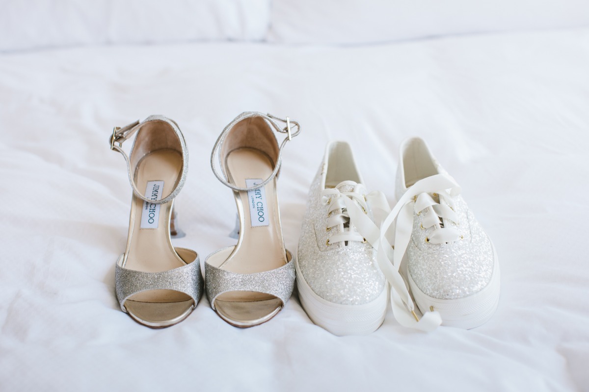 silver wedding shoes