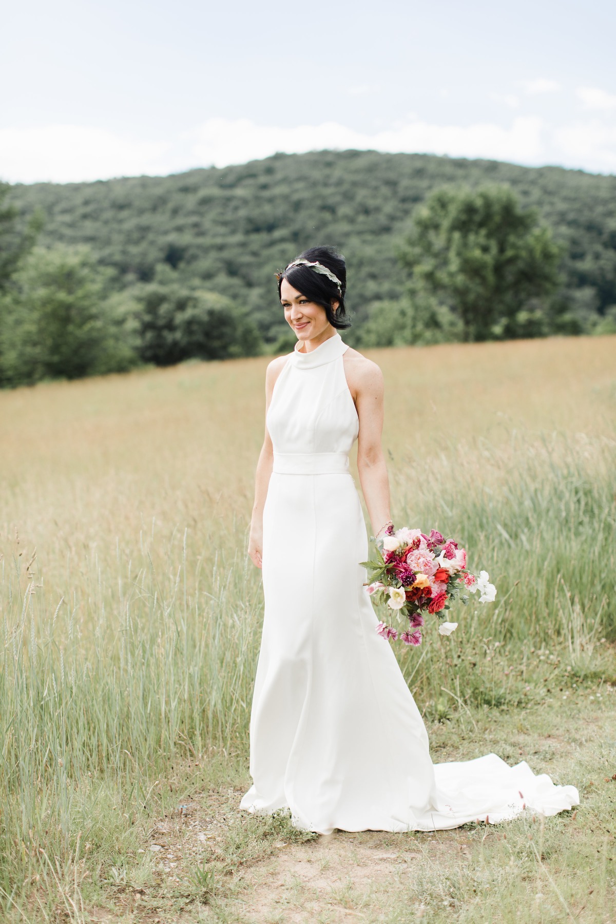 High neck wedding dress