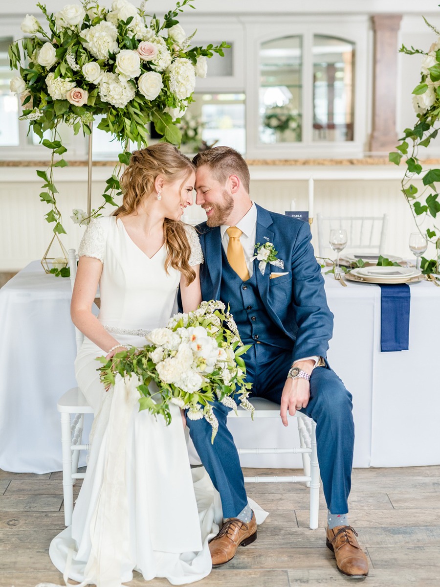Elegant Gold And Blue Wedding Ideas At A New Venue In Utah