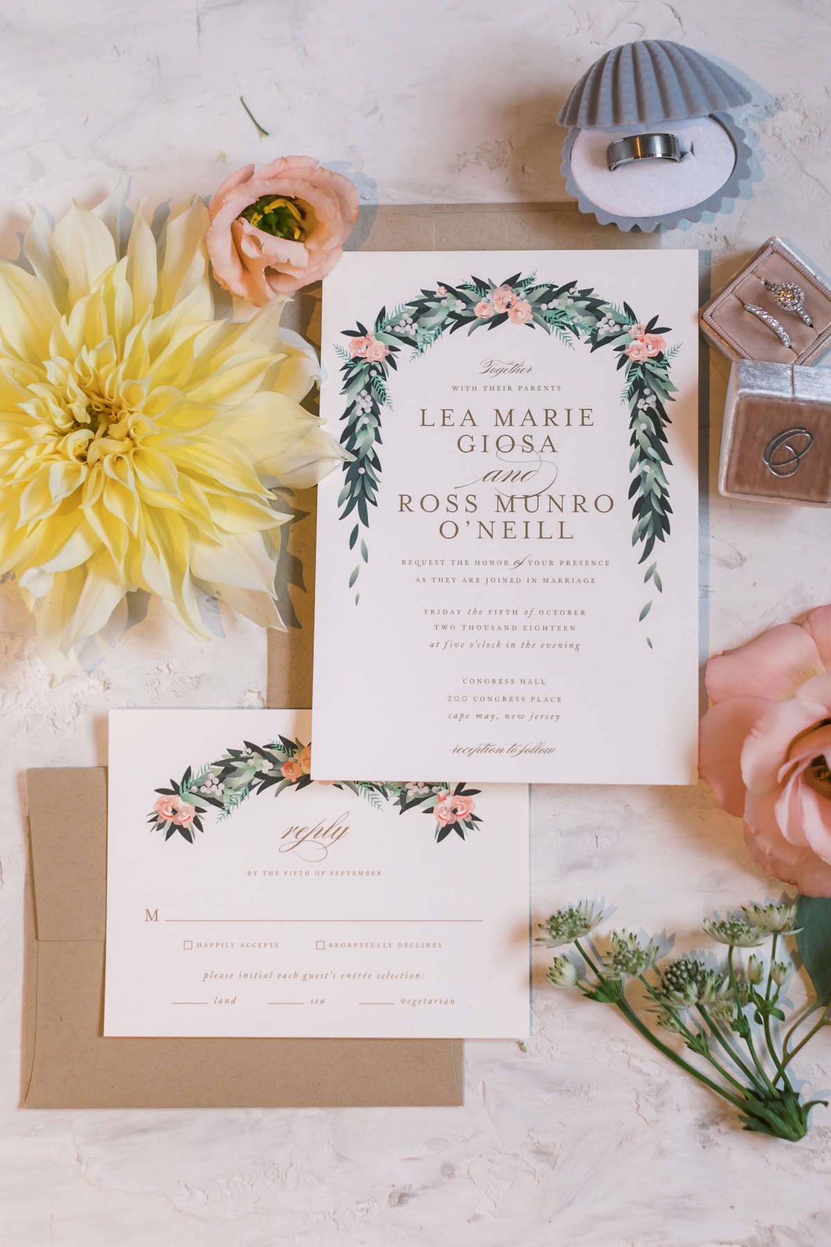 Greenery invitation suite