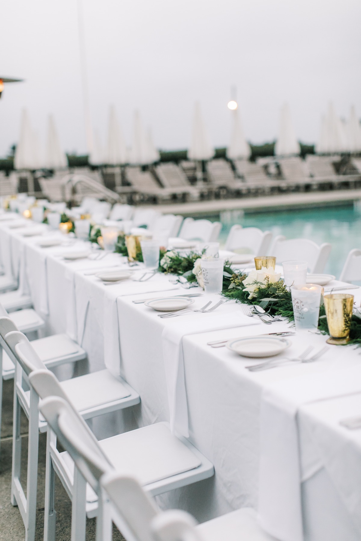 White reception table