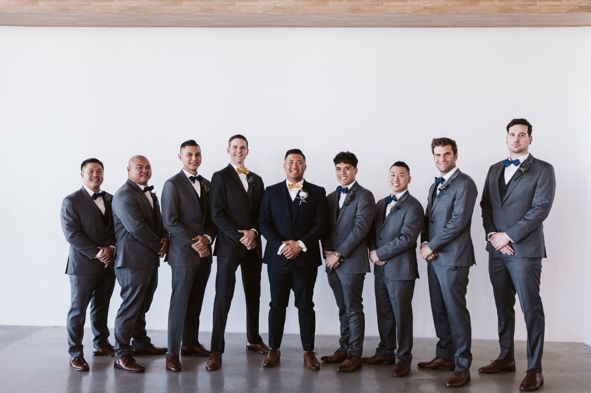 Groomsmen in grey