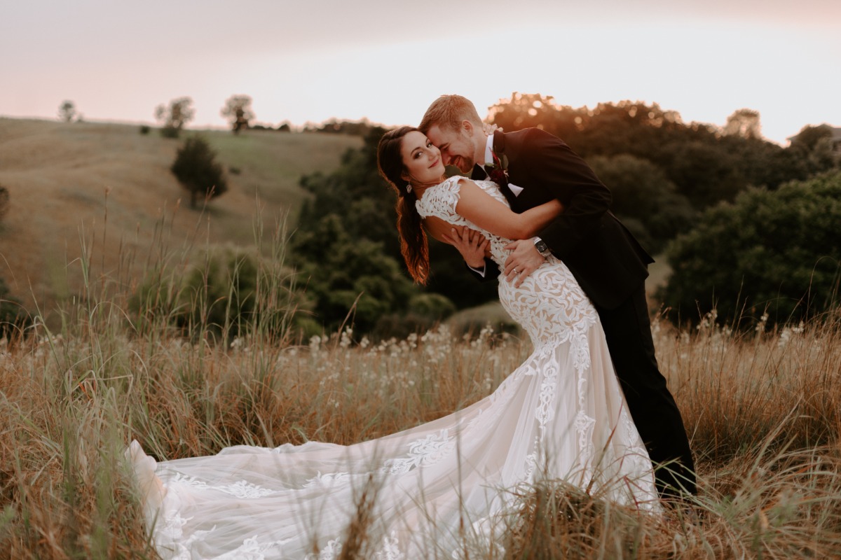 Sunset wedding photos