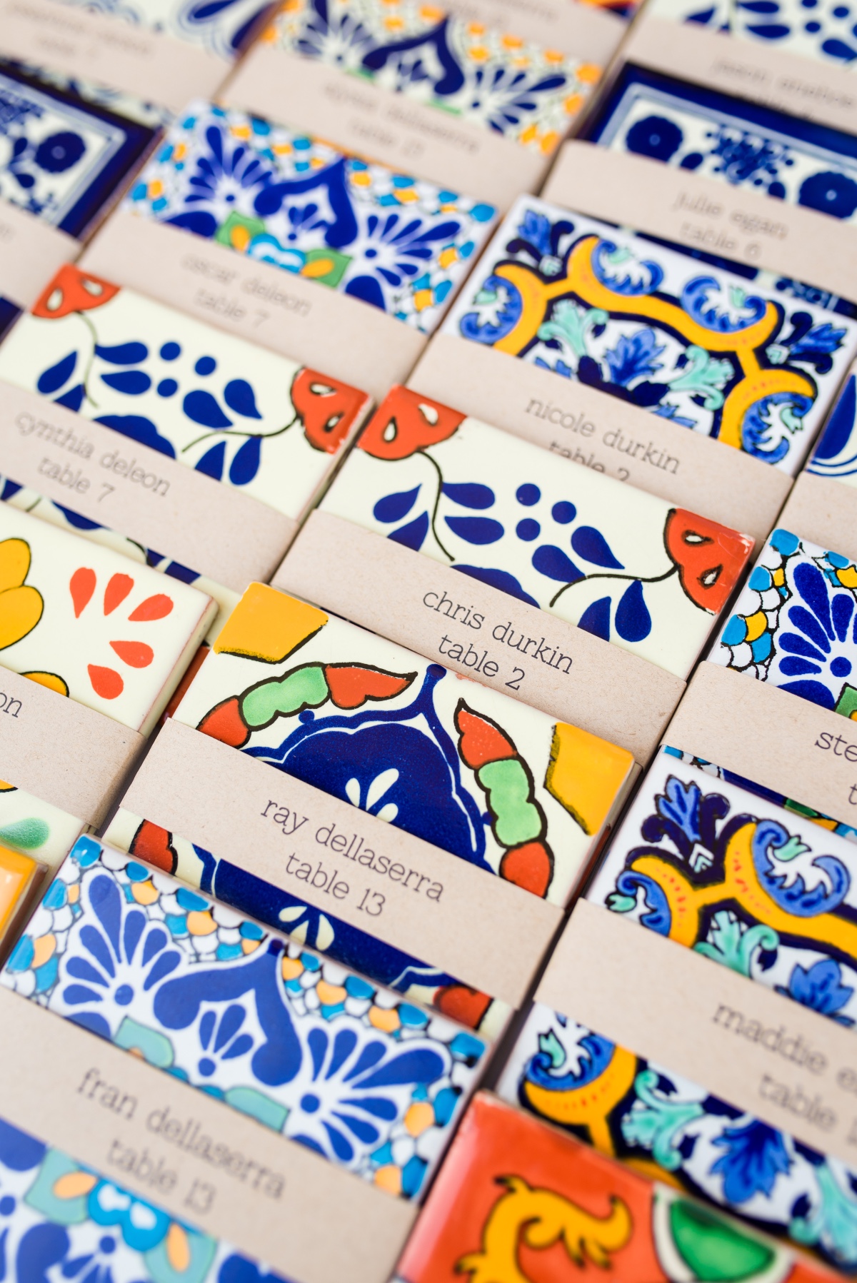 Spanish tile place cards