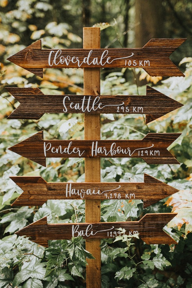 fun wooden wedding sign