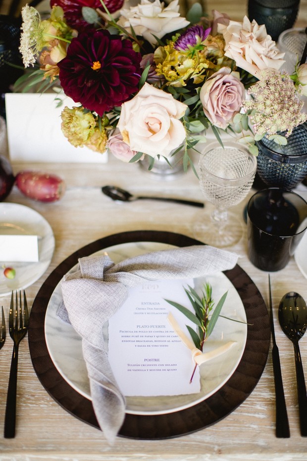 wedding reception place setting