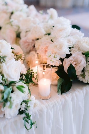 wedding flowers and candles