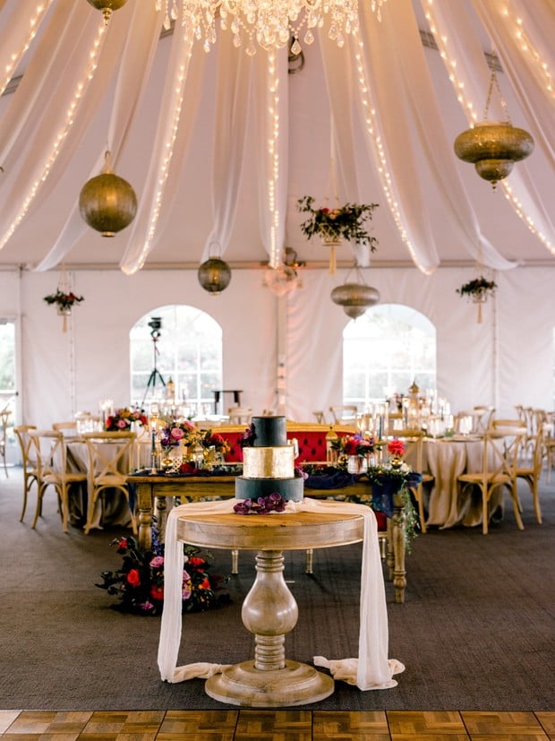 reception tent lighting