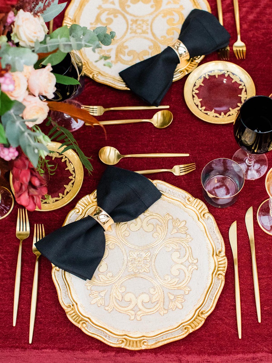 Royal Red And Gold Wedding Ideas In Athens